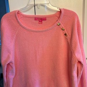 Lily Pulitzer very soft  pink sweater with accents size XL never worn
